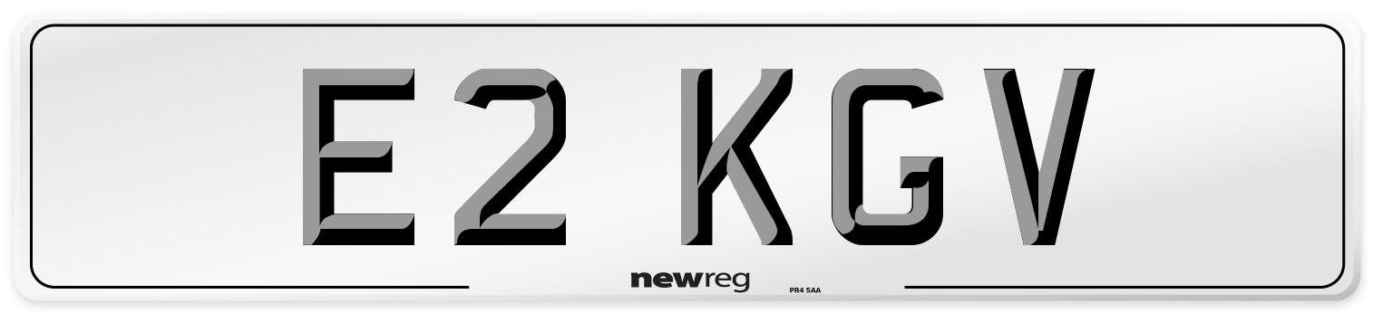 E2 KGV Number Plate from New Reg